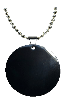 Stainless Steel Paw cutout Blanks Black Stainless Steel Round Tag 1.5